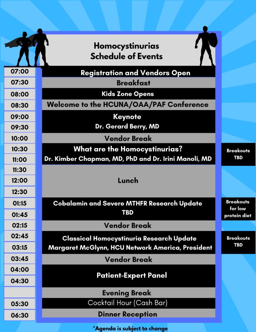 Homocystinuria Schedule of Events 2021 Day 1 Homocystinuria Schedule of Events 2021 Day 1