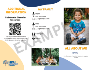 A flyer with a picture of a family and a qr code.